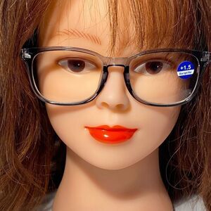 1508 Colette 1.5 Grey Reading Glasses Soft Butterfly Readers NWT